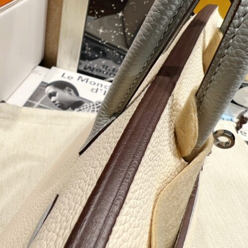 Alternative view of Hermes Birkin Haze Blue Cream White