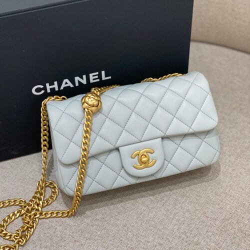 Alternative view of CHANEL Camellia Flap Light Blue