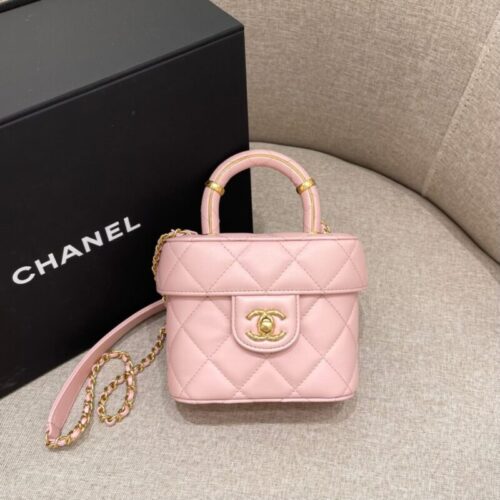 CHANEL Tweed Handle Crush Small Pink