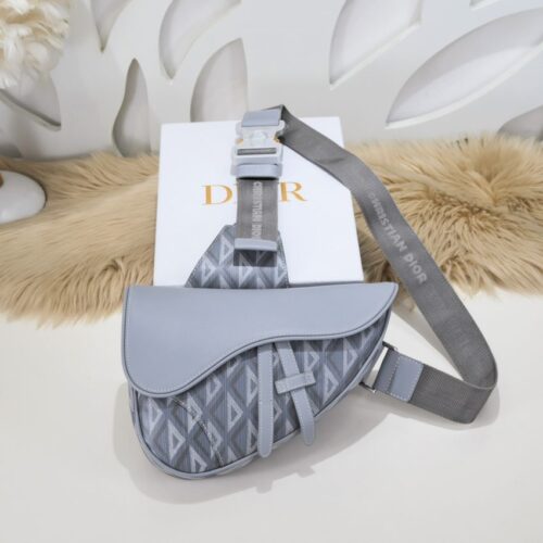 Dior Saddle Bag Diamong Grey