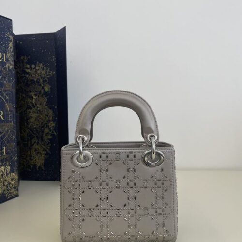 Alternative view of Lady Dior Mini Satin Grey