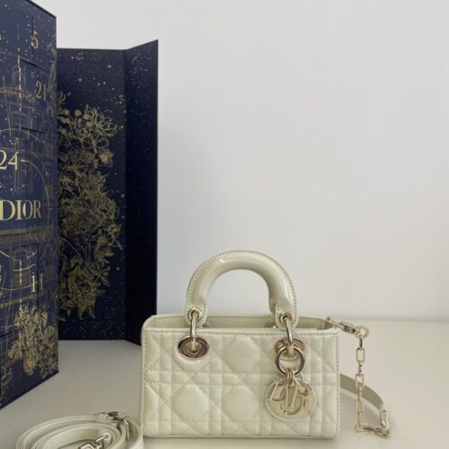 Dior Lady D-Joy  Mini Bag White Patent