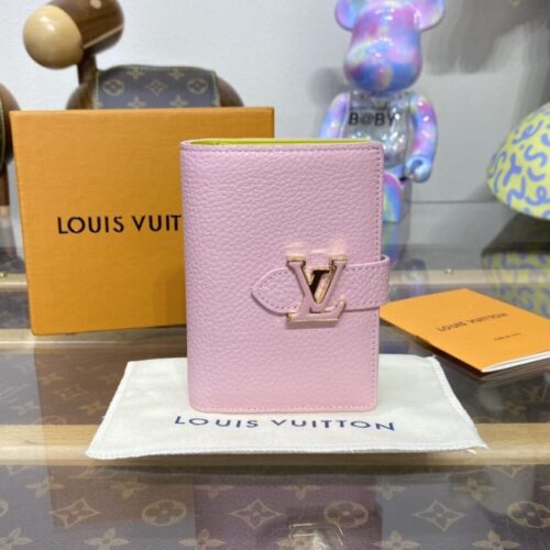 LV Vertical Compact Wallet Pink