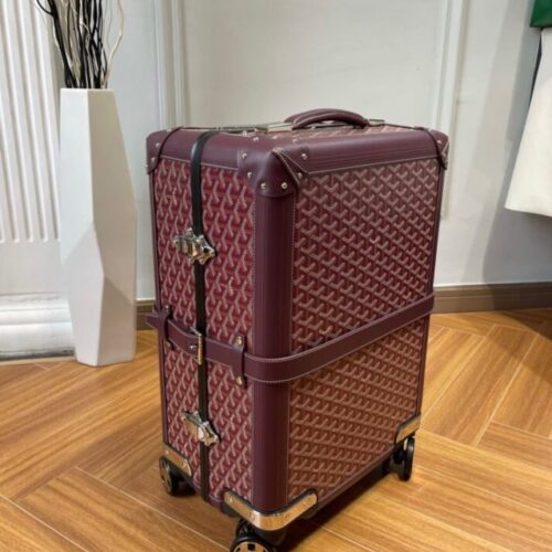 Goyard  Bourget Travel Suitcase Bordeaux