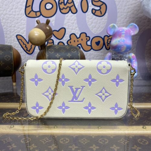 Alternative view of LV Felicie Pochette White Purple