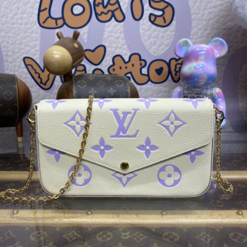 LV Felicie Pochette White Purple