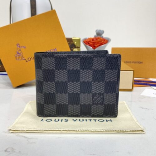 LV Multiple Wallet Black Grid