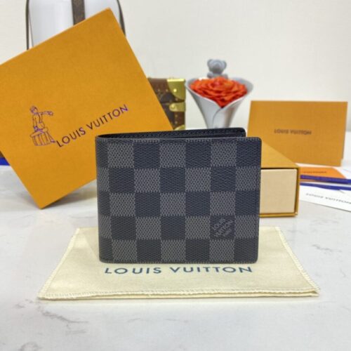 LV Slender Wallet Black Grid