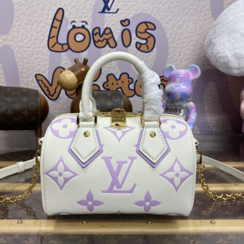 LV Speedy Bandouliere 20 White Purple