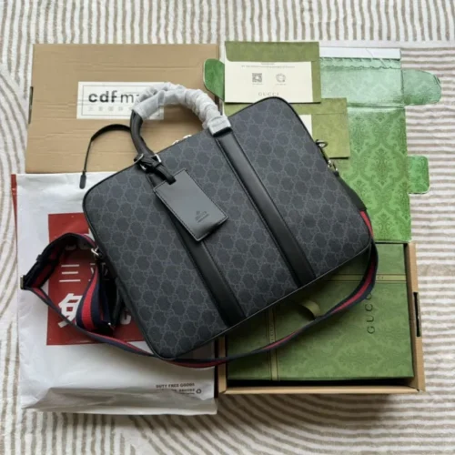 GUCCI GG BLACK BRIEFCASE