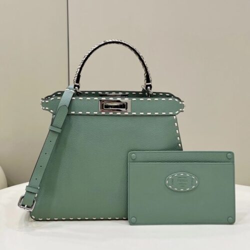 Fendi Peekaboo  Green Python Handle