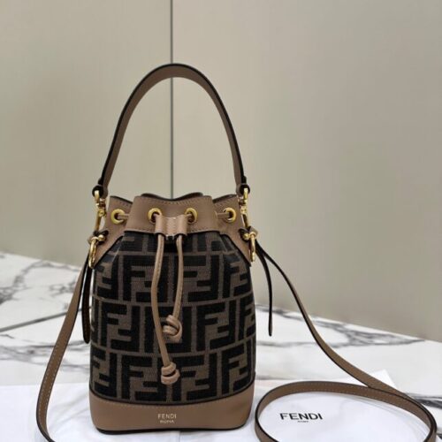 Fendi Tresor Mini Bucket Brown