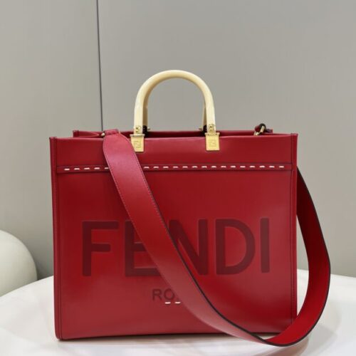 Fendi Peekaboo Tote Red