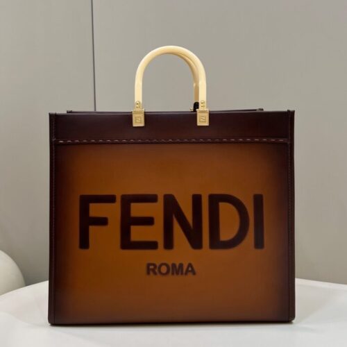 Fendi Peekaboo Tote Brown