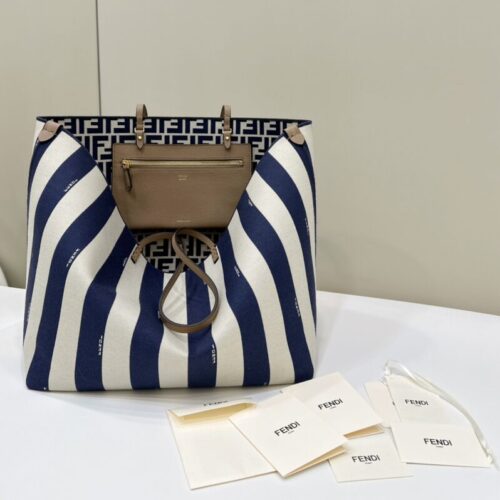 Alternative view of Fendi Two Side Small Tote Blue