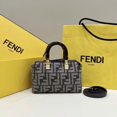 Fendi By The Way Boston   Brown Cotton