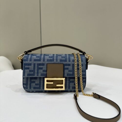 Fendi Baguette Small Dark Bue Denim