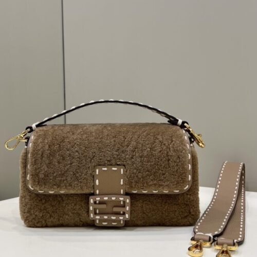 Fendi Baguette Brown Wool