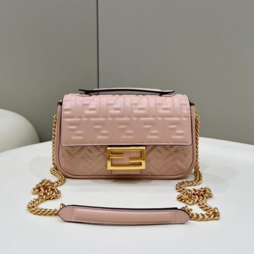 Fendi Baguette  Sliding Chain Pink