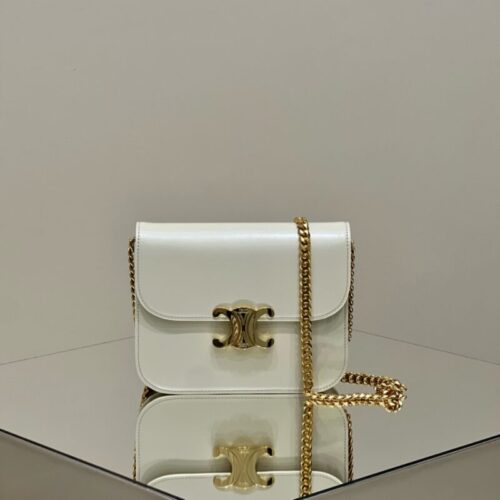Celine Teen Triomphe Bag White