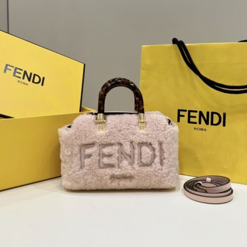 Fendi By The Way Boston Pink Wool