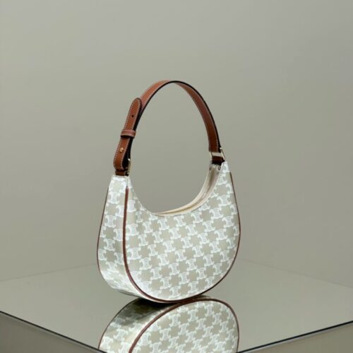 Alternative view of Celine Triomphe Moon Bag White