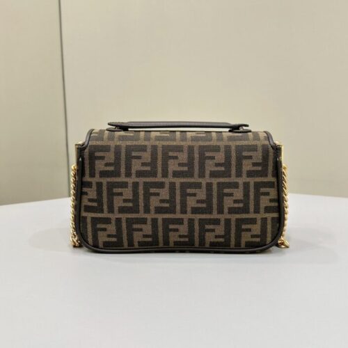 Alternative view of Fendi Baguette  Sliding Chain FF Brown
