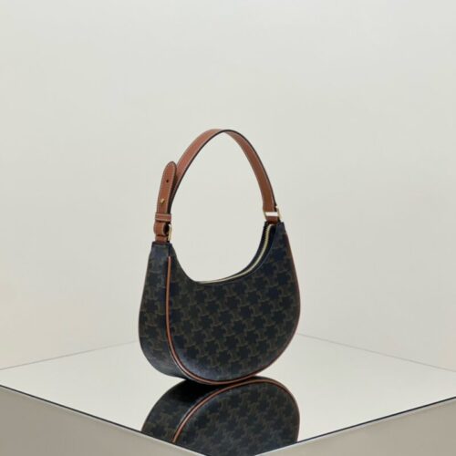 Alternative view of Celine Triomphe Moon Bag Brown