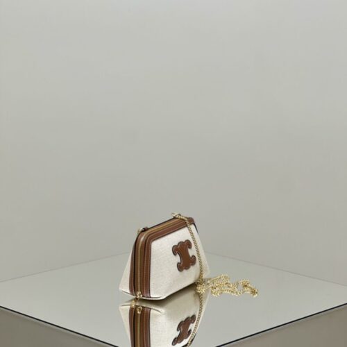 Alternative view of Celine Triomphe Clutch White