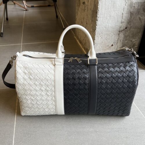 Bottega Veneta Travel Bag Black White