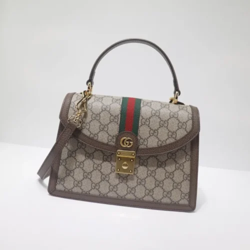 GUCCI OPHIDIA SMALL TOP HANDLE BAG WITH WEB