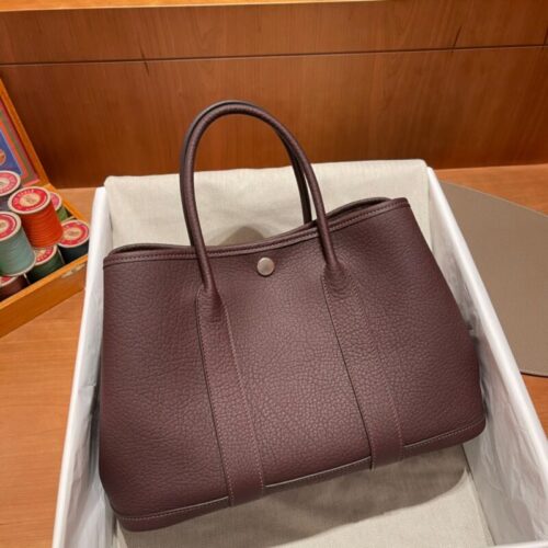 Hermes Garden Party 30cm Saddle Red