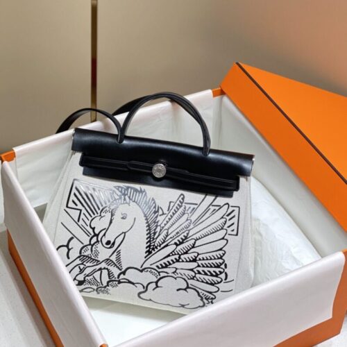 Hermes Herbag 31cm Black Horse