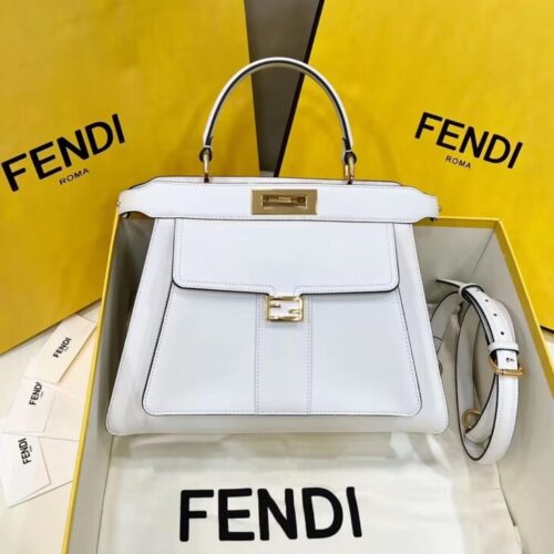 Fendi Peekaboo With Patch Pocket White