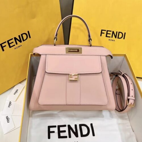 Fendi Peekaboo With Patch Pocket Pink