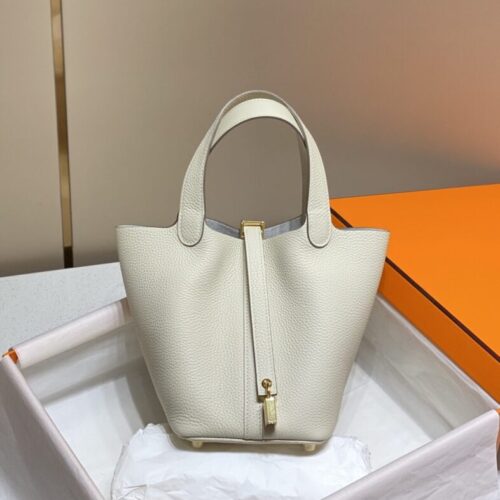 Hermes Picotin Lock White