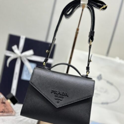 Prada  Saffiano Black Envelope