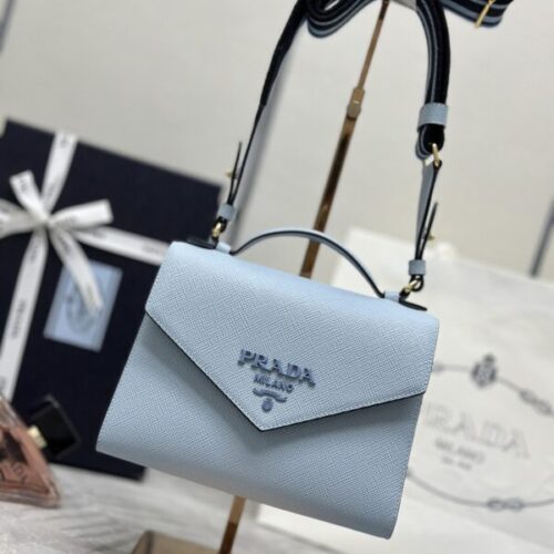Prada  Saffiano Blue Envelope