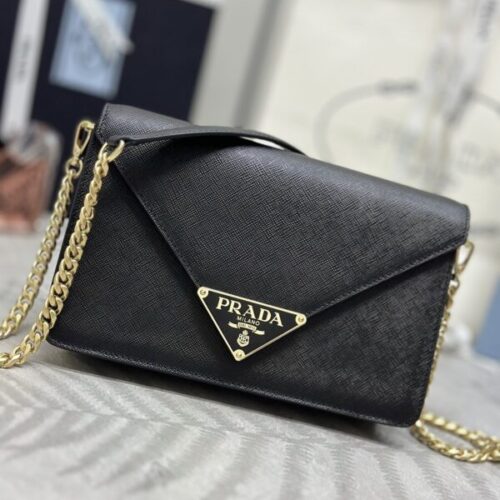 Prada  Saffiano Black Small Envelope