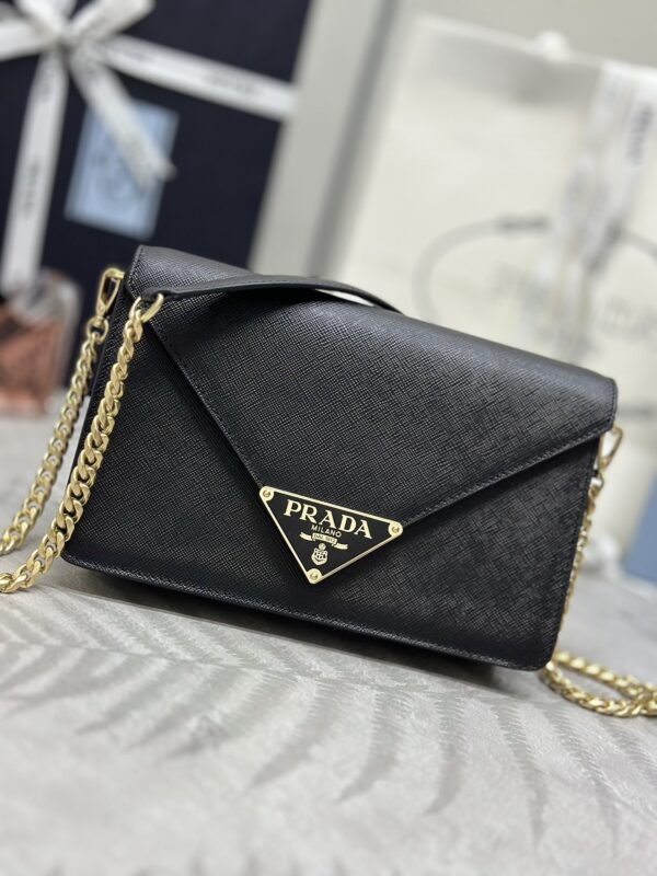Prada  Saffiano Black Small Envelope