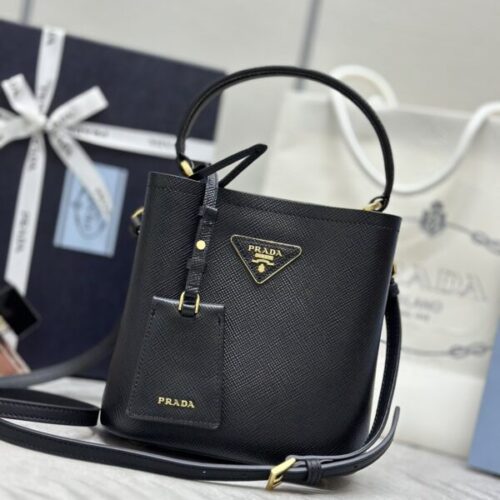 Prada   Saffiano Black Bucket Black