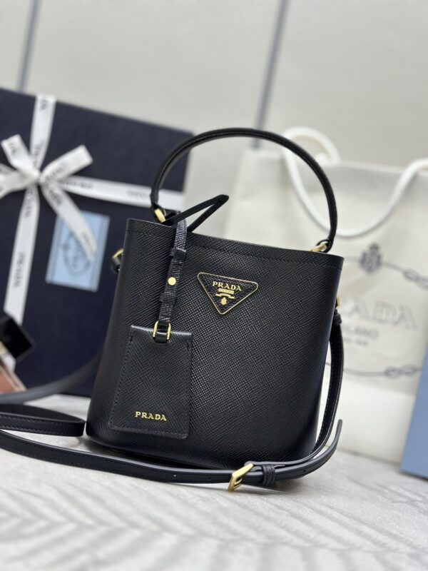 Prada   Saffiano Black Bucket Black