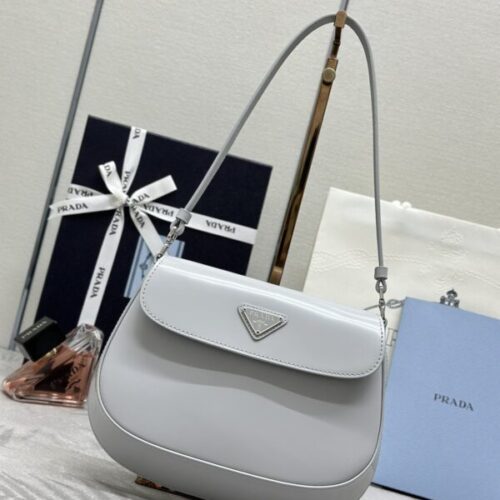 Prada  Cleo Small Grey Flap