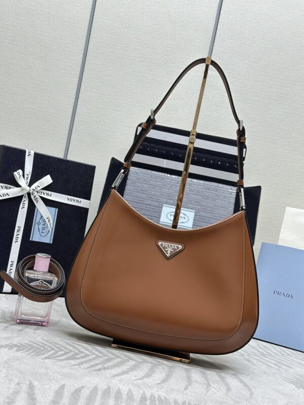 Prada  Cleo Brushed Brown Bag