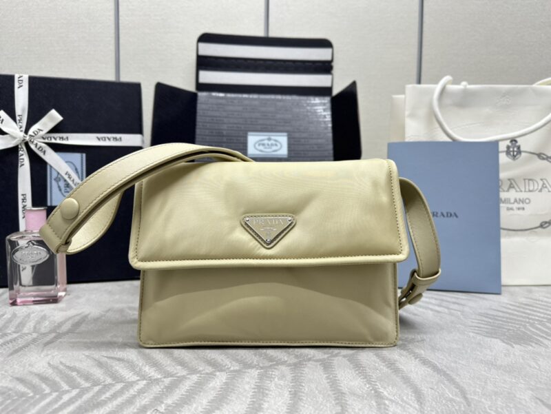 Prada  Re-Nylon Shoulder Bag Milk Tea