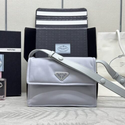 Prada  Re-Nylon Shoulder Bag Ice Grey