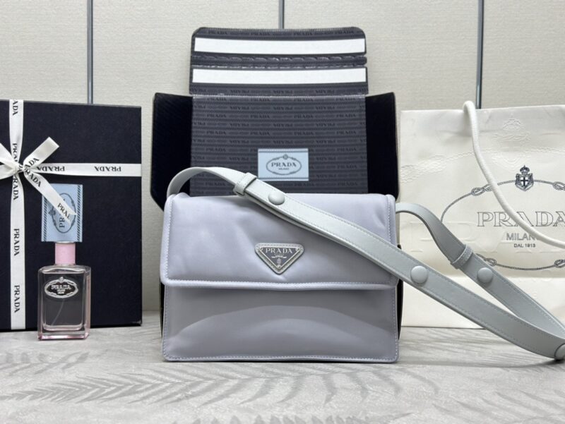 Prada  Re-Nylon Shoulder Bag Ice Grey