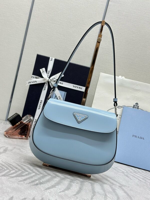 Prada  Cleo Medium Blue Bag With Flap