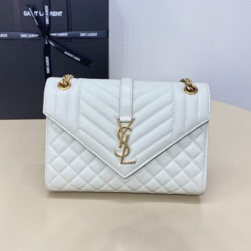 YSL Envelope Crossbody White