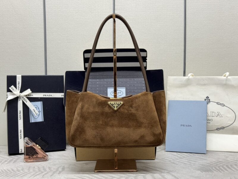 Prada  Medium Suede Shoulder Bag